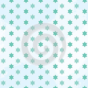 Green Star of david seamless pattern