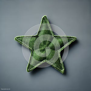 Green Star Fabric Patch - Photo-realistic Still Life Embroidery