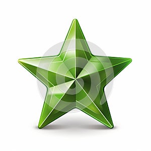 a green star on a white background