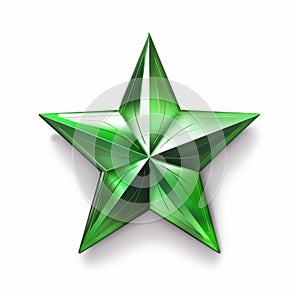 a green star on a white background