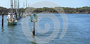 Green starboard channel marker