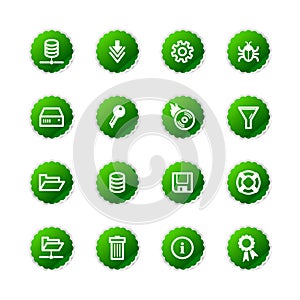 Green sticker server icons