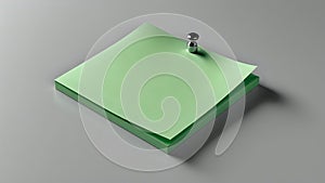 Green sticky note pinned to a grey surface