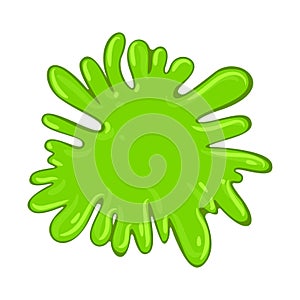 Green sticky spot icon, bright slimy snot