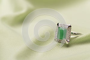 Green stone ring