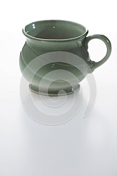 Green stoneware mug