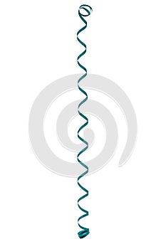 Green streamer, isolated on a white background