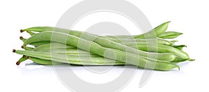 Green string bean on the white background