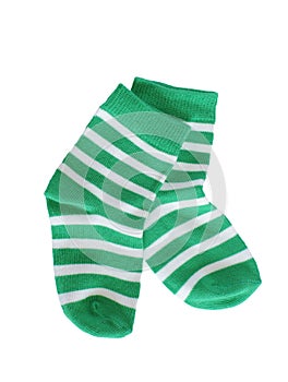 Green striped baby socks