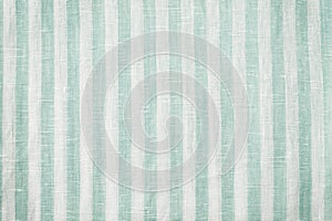 Green striped linen cloth fabric texture background