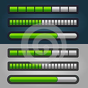 Green Striped Progress Bar Set
