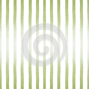 Green strips watercolor seamless pattern