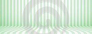 Green studio background with stripes, horizontal, retro style