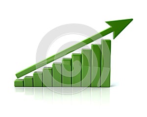 Green success business growth chart