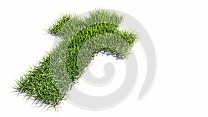 Green summer lawn grass isolated on white background, sign of religious christian cross