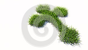 Green summer lawn grass isolated on white background, sign of religious christian cross