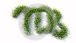 Green summer lawn grass symbol shape isolated white background, sign of virgo zodiac sign