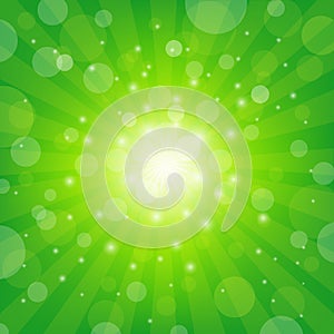 Green Sunburst Background