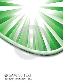 Green sunburst business vector background