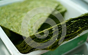 Green sushi nori sheets