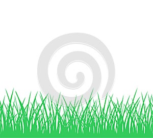 Green sward grass seamless row on white background for Easter and spring greeting card, social media, seasonal discount, football