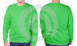 Green sweater long sleeved shirt mockup template