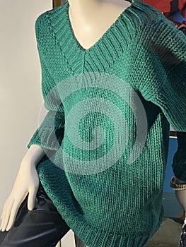 green sweater for women or girls