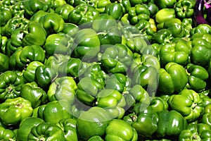 Green sweet pepper, cooking raw material.