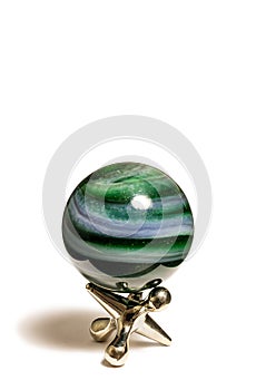 Green Swirl Lutz Marble On A Jack