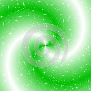 Green swirl with sparkles