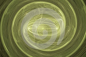 Green swirling pattern of crooked waves on a black background.