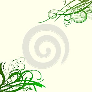 Green swirls background