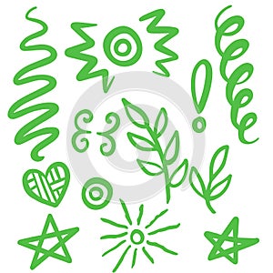 Green Swirls Swash Logo Ornament Designs