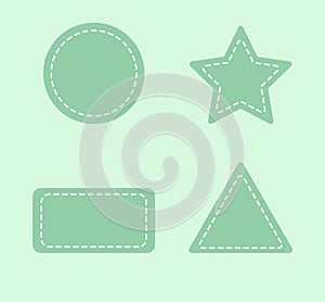 Green symbol Geometric shapes icon set.
