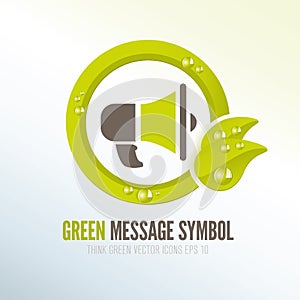 Green symbol for spreading ecologic messages photo