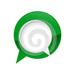 Green Talk Bubble Chat Forum Symbol Logo Design