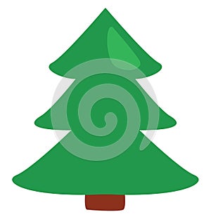 Green tall pine tree, icon