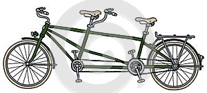 The green tandem bicycle