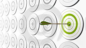 Green targets and arrow