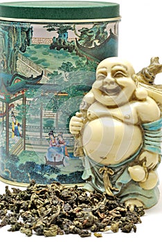 Green tea with Budai photo