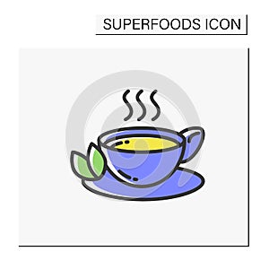 Green tea color icon