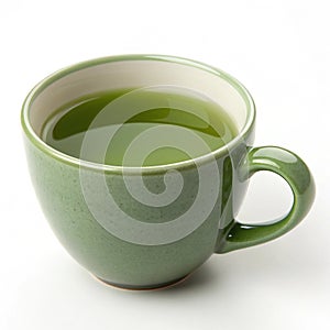 Green tea cup isolated on white background