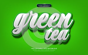 green tea 3d text style effect