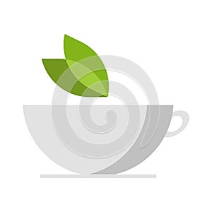 Green tea flat clipart vector illustration