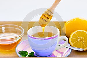 Green tea with ginseng and sage set photo