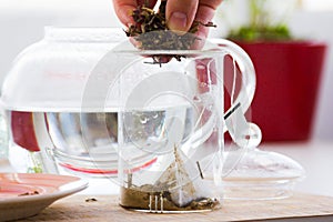 Green tea with ginseng and sage set photo