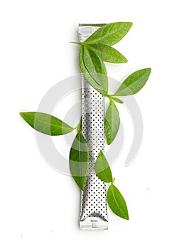 Green tea leaves isolated