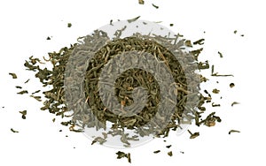 Green tea, loose leaf, isolated