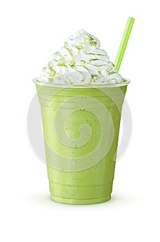 Green Tea Matcha Frappe with Whipped Cream