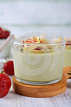 Green tea matcha panna cotta